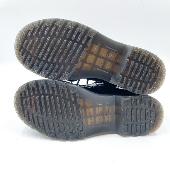 Dr Martens 1460 Boots Leopard Emboss Black Lace Up Combat Ankle Patent Sz 6 - Picture 10 of 12